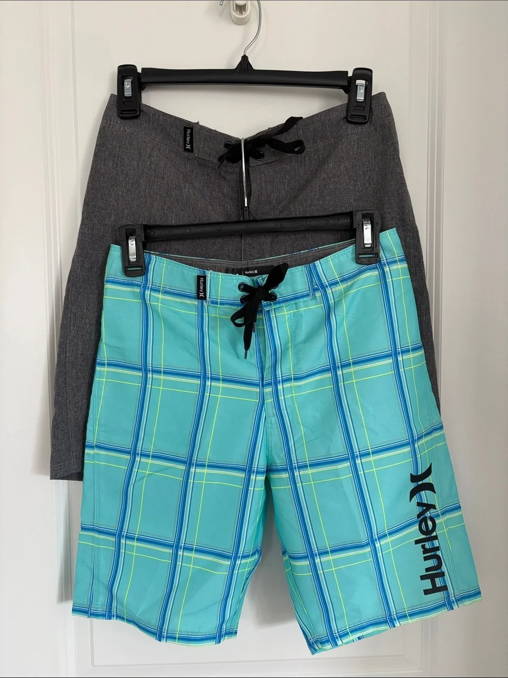 Lot of 2 Hurley Boys' Logo Print Swim Trunks Board Shorts Swimwear Bathing Suit
